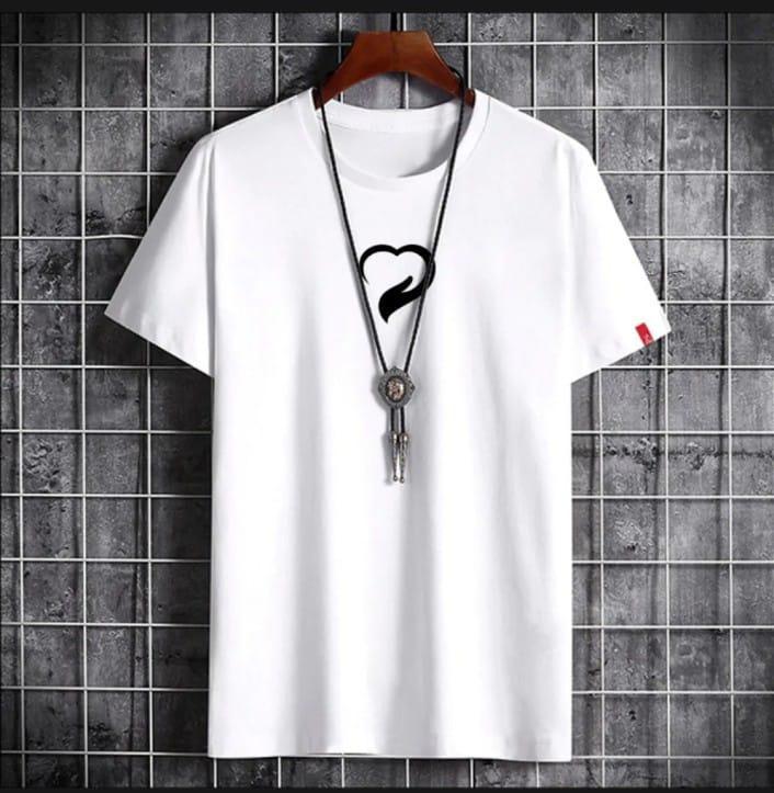 HEART PRINTED T SHIRTS FOR BOYS WHITE COLOUR