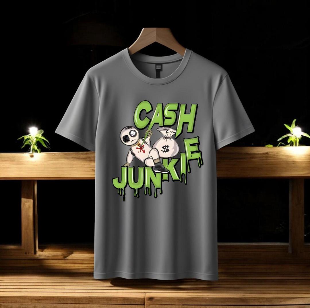 CASH JUNKIE PRINTED T SHIRTS FOR BOYS GREY COLOUR