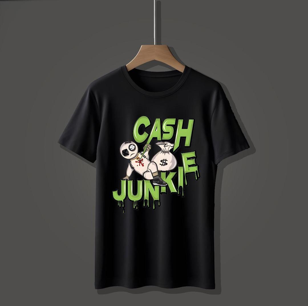 CASH JUNKIE PRINTED T SHIRTS FOR BOYS BLACK COLOUR