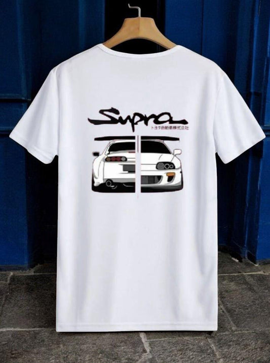 WHITE CAR PRINTED T SHIRT FOR BOYS